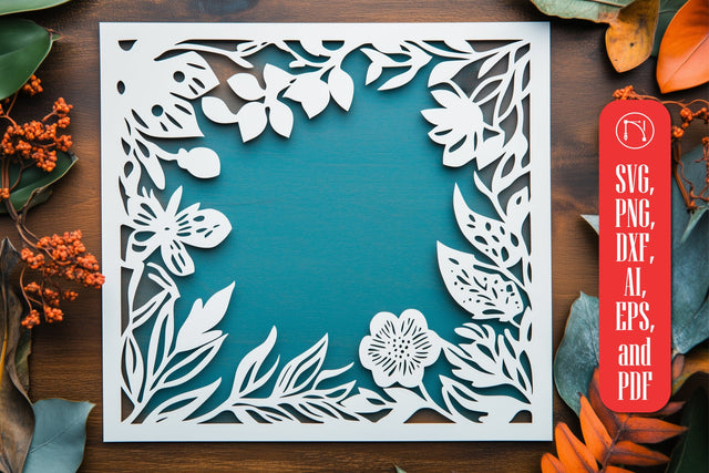 Paper-Cut Floral Photo Frame SVG Cut File SVG MD JOYNAL ABDIN 