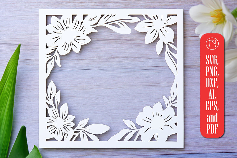 Paper-Cut Floral Photo Frame SVG Cut File SVG MD JOYNAL ABDIN 