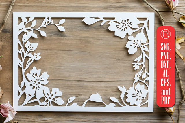 Paper Cut Floral Photo Frame SVG Cut File SVG MD JOYNAL ABDIN 