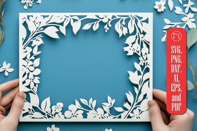 Paper-Cut Floral Photo Frame SVG Cut File SVG MD JOYNAL ABDIN 