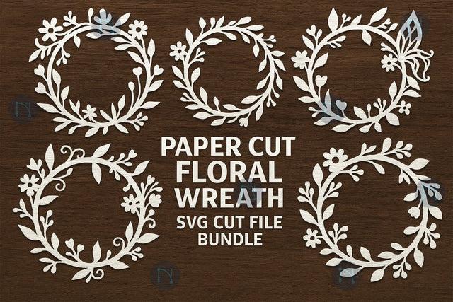 Paper Cut Floral Wreath SVG Bundle SVG MD JOYNAL ABDIN 
