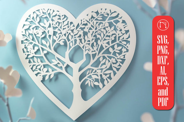 Paper Cut Heart Shape Tree SVG Cut File SVG MD JOYNAL ABDIN 
