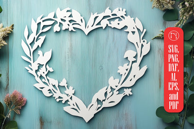 Paper Cut Heart Wreath SVG Cut File SVG MD JOYNAL ABDIN 