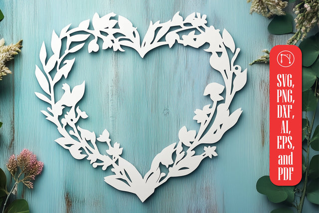 Paper Cut Heart Wreath SVG Cut File SVG MD JOYNAL ABDIN 