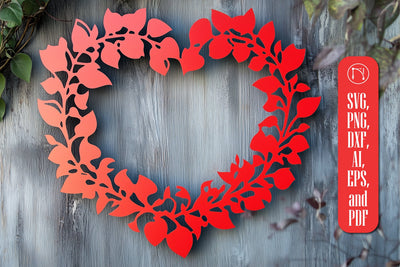 Paper Cut Heart Wreath SVG Cut File SVG MD JOYNAL ABDIN 