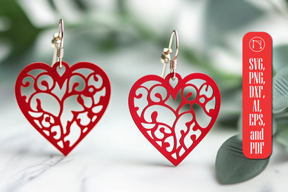 Paper Cut Hearts Earrings SVG Cut File SVG MD JOYNAL ABDIN 