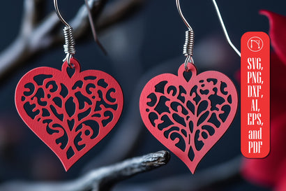 Paper Cut Hearts Earrings SVG Cut File SVG MD JOYNAL ABDIN 