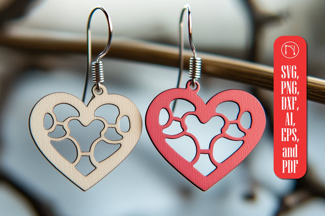 Paper Cut Hearts Earrings SVG Cut File SVG MD JOYNAL ABDIN 