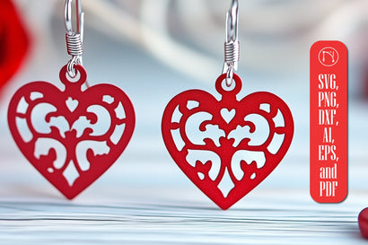 Paper Cut Hearts Earrings SVG Cut File SVG MD JOYNAL ABDIN 