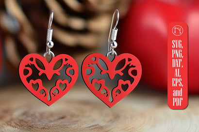 Paper Cut Hearts Earrings SVG Cut File SVG MD JOYNAL ABDIN 