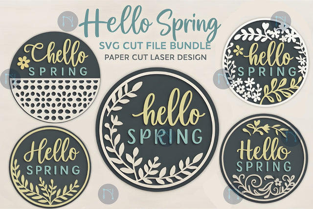 Paper Cut Hello Spring SVG Bundle SVG MD JOYNAL ABDIN 