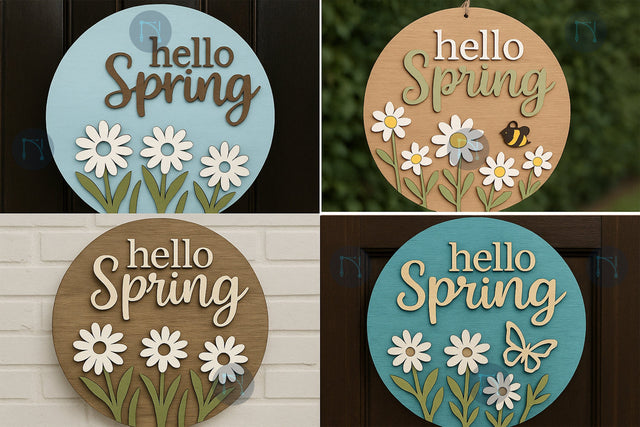 Paper Cut Hello Spring SVG Bundle SVG MD JOYNAL ABDIN 