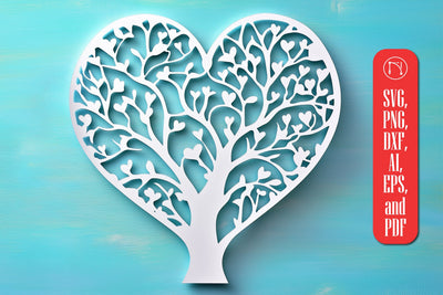 Paper Cut Love Tree SVG Cut File SVG MD JOYNAL ABDIN 
