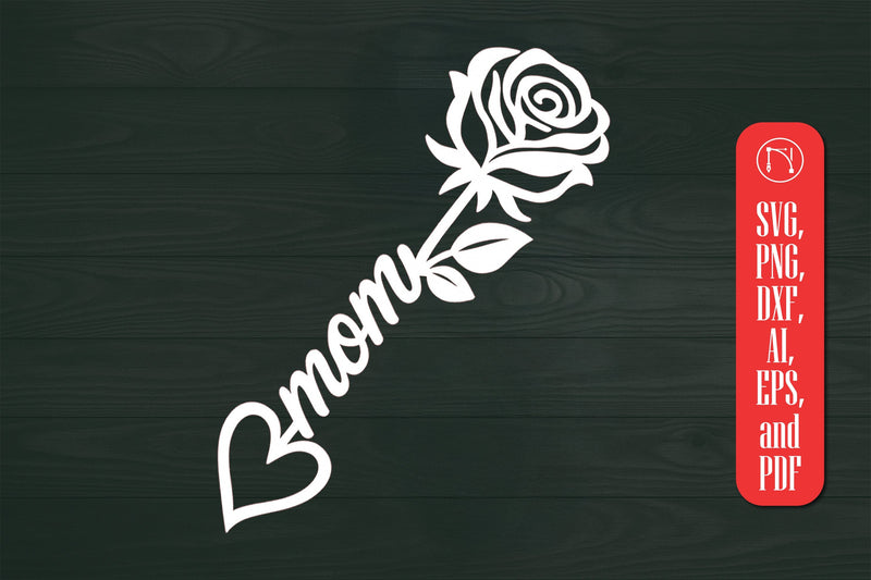 Paper Cut Mom Rose Stick SVG Cut file SVG MD JOYNAL ABDIN 