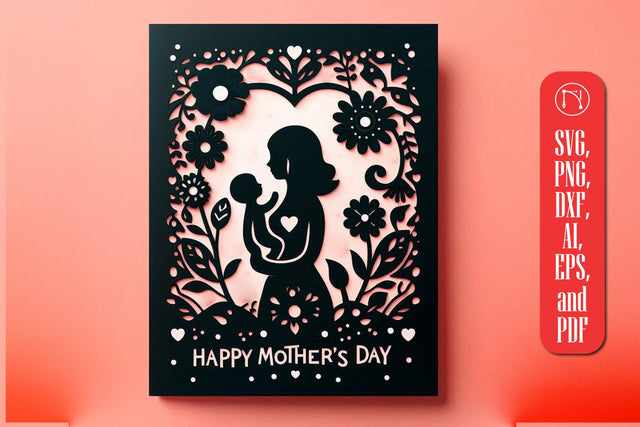 paper cut Mother’s Day card SVG cut file SVG MD JOYNAL ABDIN 