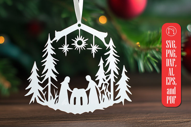 Paper Cut Nativity Ornaments SVG cut file SVG MD JOYNAL ABDIN 