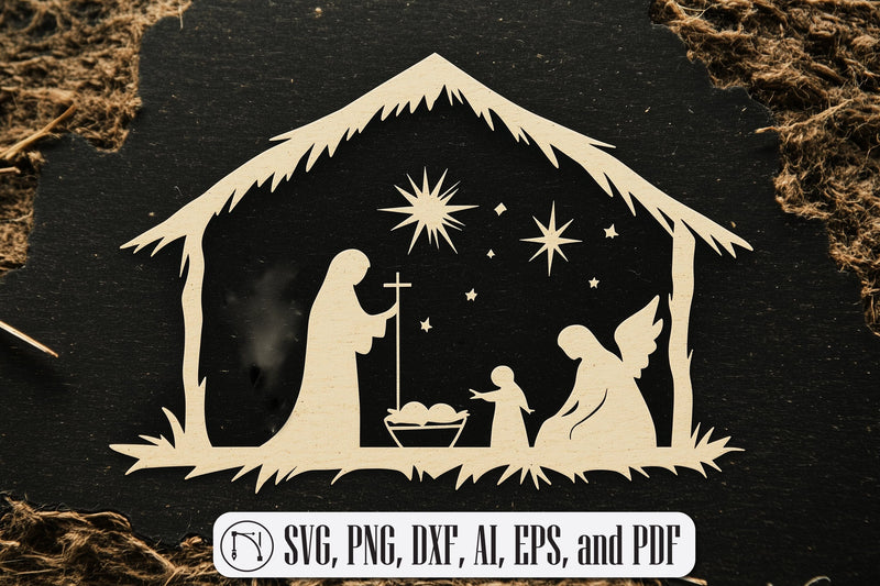 paper-cut Nativity Scene SVG SVG MD JOYNAL ABDIN 