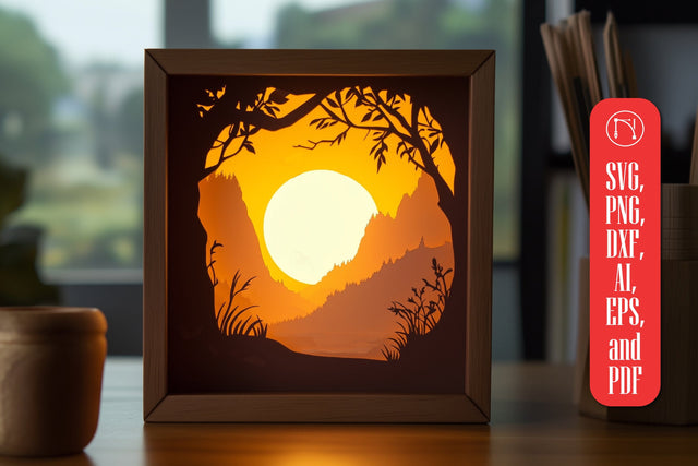 Paper Cut Natural Scene Shadow Box SVG Cut File SVG MD JOYNAL ABDIN 