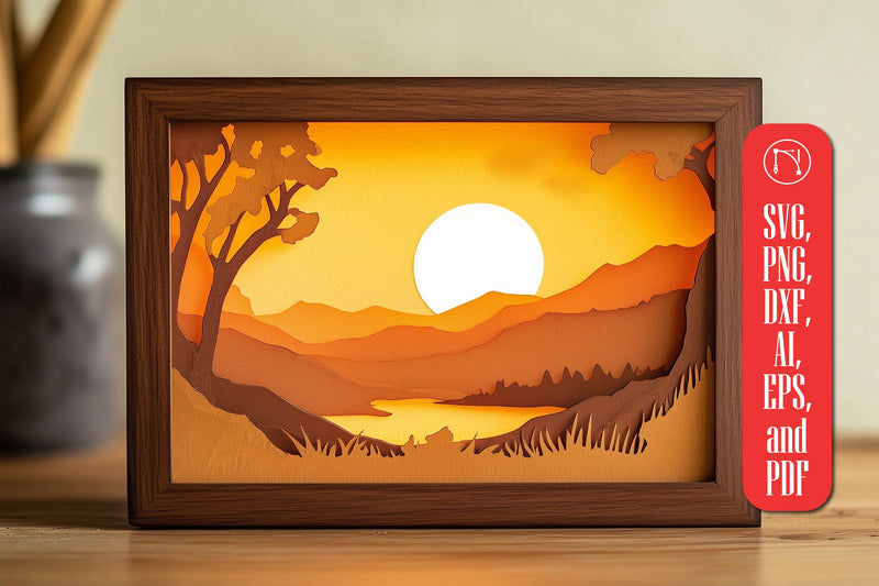 Paper Cut Natural Scene Shadow Box SVG Cut File SVG MD JOYNAL ABDIN 