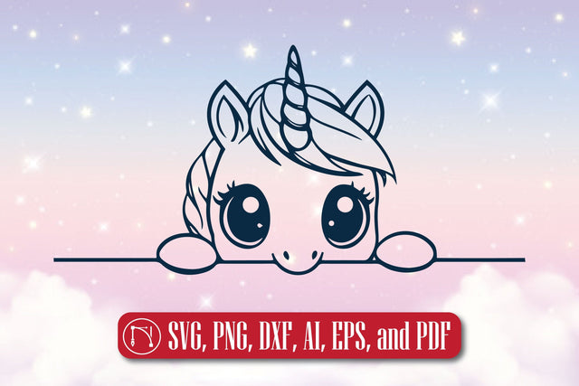 Paper Cut Peeking Unicorn SVG Cut File SVG MD JOYNAL ABDIN 