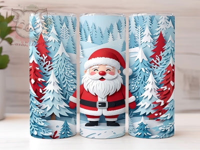 Paper Cut Santa 20oz Tumbler, Paper Cut Santa, Santa Paper Cut, Paper Cut Tumbler, Santa Tumbler, Christmas Tumbler, 20oz Tumbler, Tumbler Wrap Sublimation Lara' s Designs 