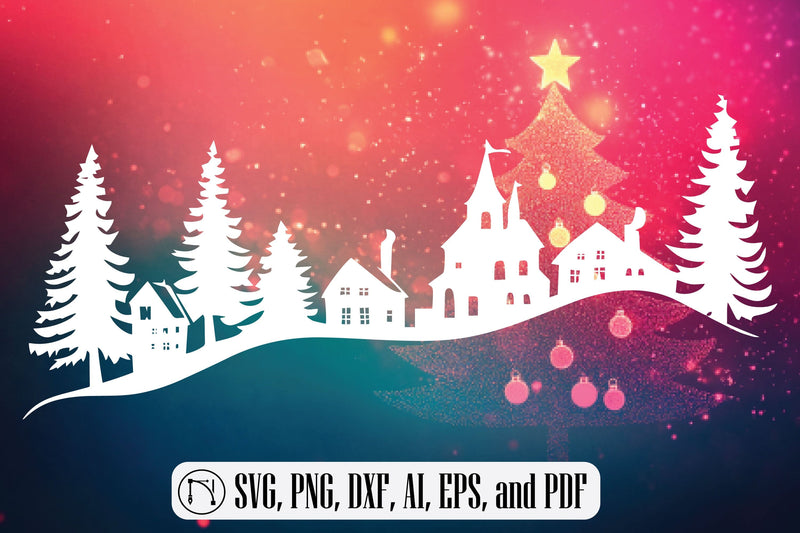 Paper Cut Santa's Village SVG SVG MD JOYNAL ABDIN 