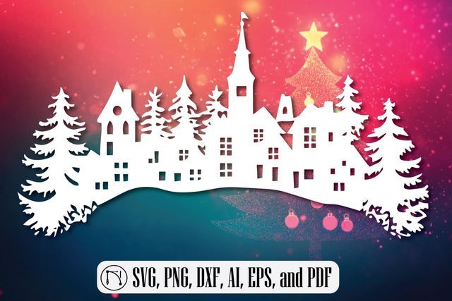 Paper Cut Santa's Village SVG SVG MD JOYNAL ABDIN 