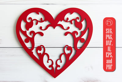 Paper Cut Scalloped Heart SVG Cut File SVG MD JOYNAL ABDIN 