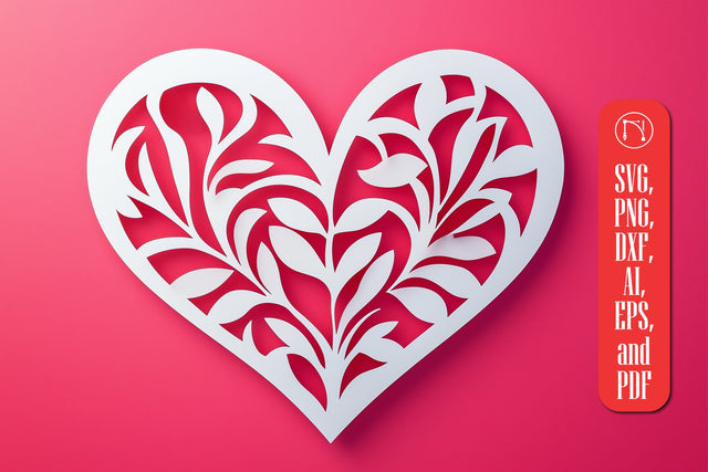 Paper Cut Scalloped Heart SVG Cut File SVG MD JOYNAL ABDIN 