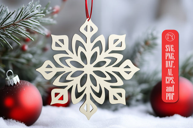Paper-Cut Snowflake Ornament SVG cut file SVG MD JOYNAL ABDIN 