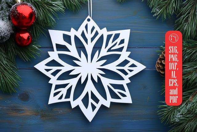 Paper-Cut Snowflake Ornament SVG cut file SVG MD JOYNAL ABDIN 