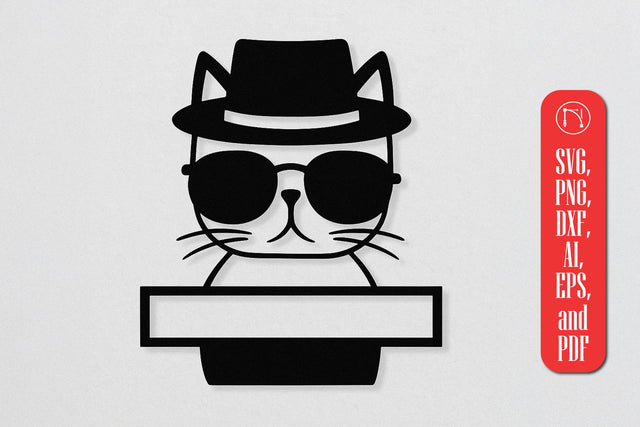 Paper Cut Split Cat Monogram SVG Cut File SVG MD JOYNAL ABDIN 