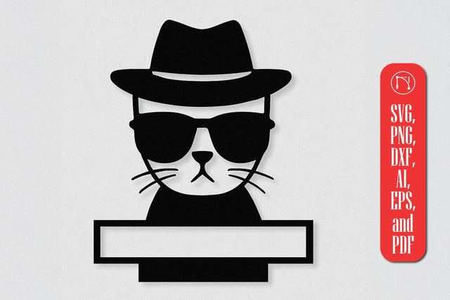 Paper Cut Split Cat Monogram SVG Cut File SVG MD JOYNAL ABDIN 