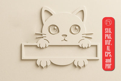 Paper Cut Split Cat Monogram SVG Cut File SVG MD JOYNAL ABDIN 