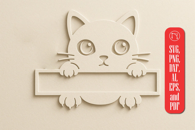 Paper Cut Split Cat Monogram SVG Cut File SVG MD JOYNAL ABDIN 