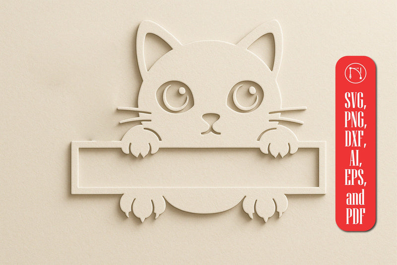 Paper Cut Split Cat Monogram SVG Cut File SVG MD JOYNAL ABDIN 