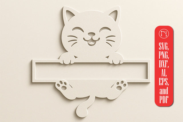 Paper Cut Split Cat Monogram SVG Cut File SVG MD JOYNAL ABDIN 