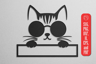 Paper Cut Split Cat Monogram SVG Cut File SVG MD JOYNAL ABDIN 