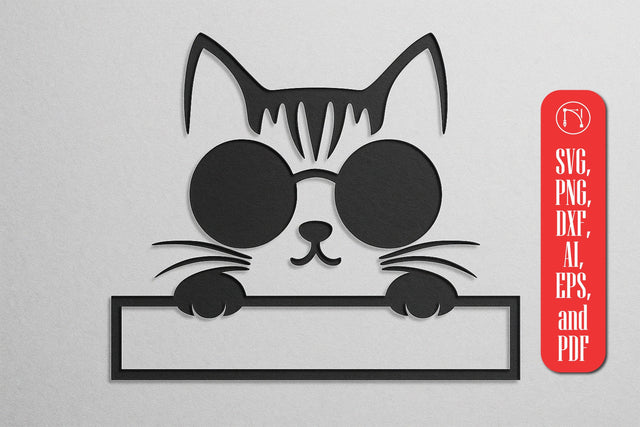 Paper Cut Split Cat Monogram SVG Cut File SVG MD JOYNAL ABDIN 