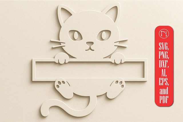 Paper Cut Split Cat Monogram SVG Cut File SVG MD JOYNAL ABDIN 