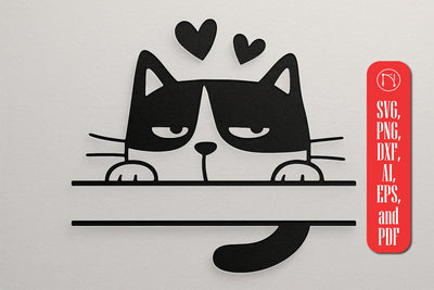 Paper Cut Split Cat Monogram SVG Cut File SVG MD JOYNAL ABDIN 