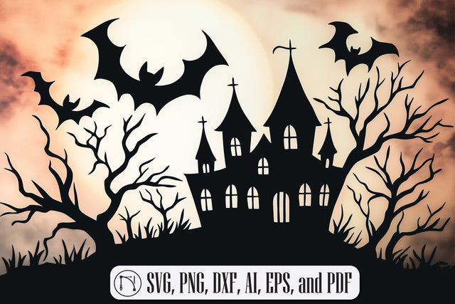 Paper Cut Spooky Haunted House SVG SVG MD JOYNAL ABDIN 