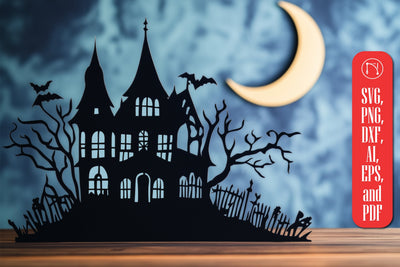 Paper Cut Spooky Haunted House SVG SVG MD JOYNAL ABDIN 