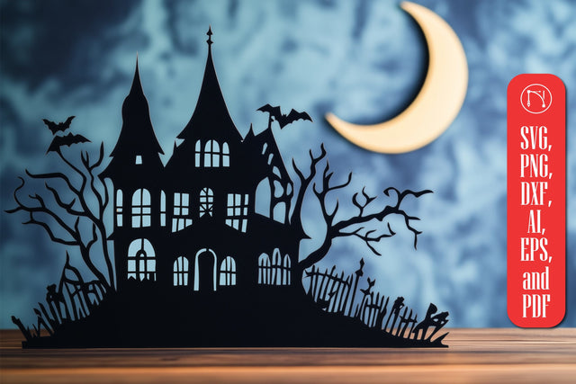 Paper Cut Spooky Haunted House SVG SVG MD JOYNAL ABDIN 