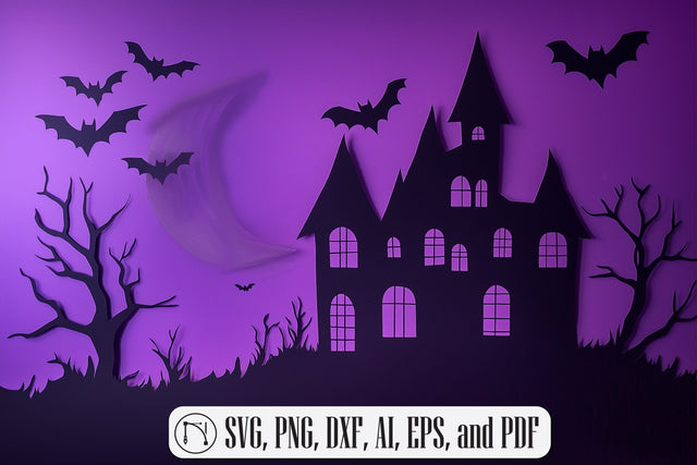 Paper Cut Spooky Haunted House SVG SVG MD JOYNAL ABDIN 
