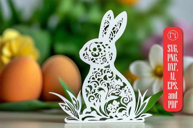 Paper Cut Standing Bunny SVG Cut File SVG MD JOYNAL ABDIN 
