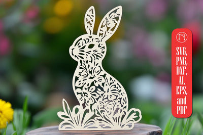 Paper Cut Standing Bunny SVG Cut File SVG MD JOYNAL ABDIN 