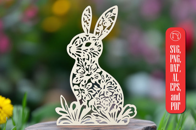Paper Cut Standing Bunny SVG Cut File SVG MD JOYNAL ABDIN 