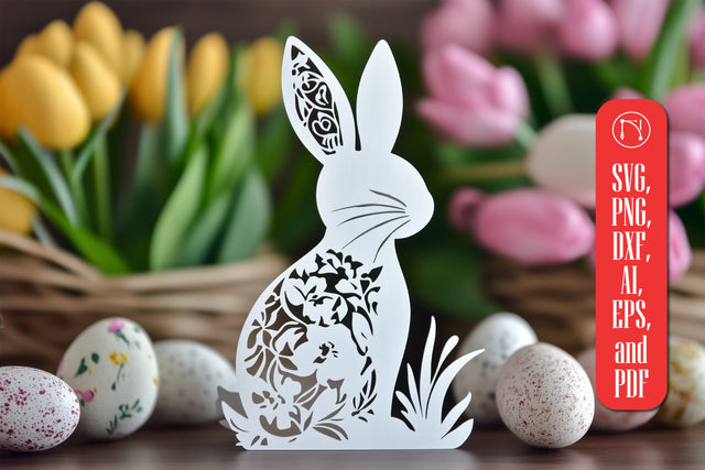 Paper Cut Standing Bunny SVG Cut File SVG MD JOYNAL ABDIN 