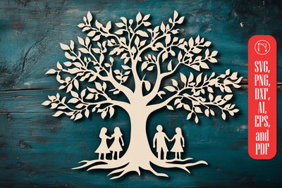 paper-cut Tree Wall Decor SVG cut file SVG MD JOYNAL ABDIN 
